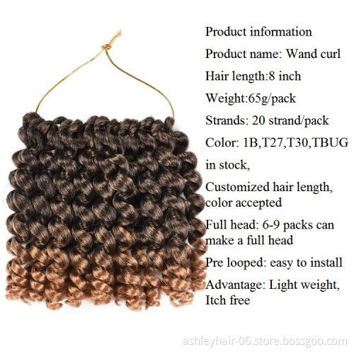 Kanekalon Jumpy Twist Hair Crochet Wand Curls Curl Synthetic Braid Hair Extension